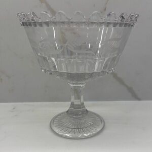 Antique Riverside Glassworks Open Footed Compote Early American Pressed Glass